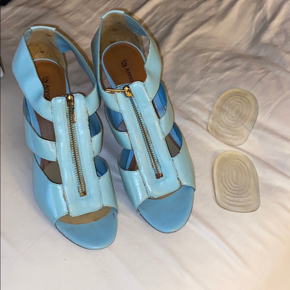 Anna Luz Blue Zip up heels